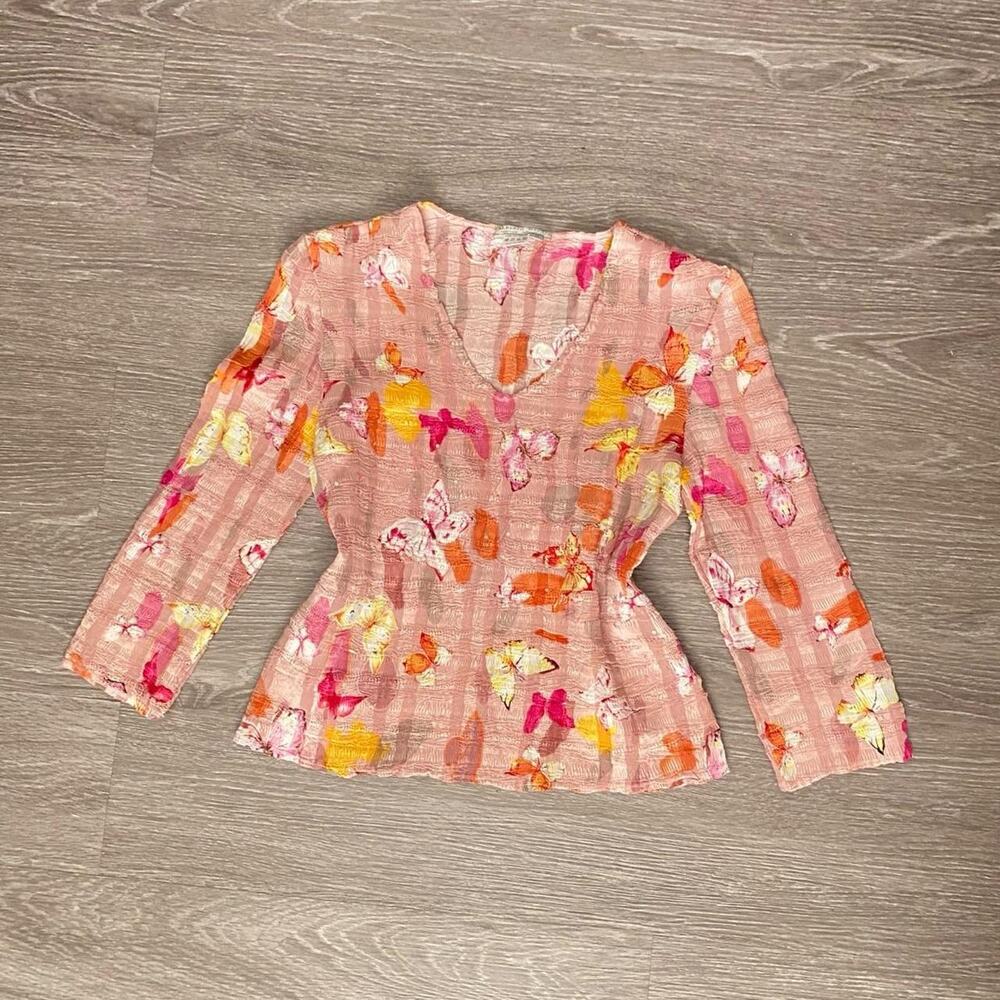 Early 2000s alberto makali ruched blouse